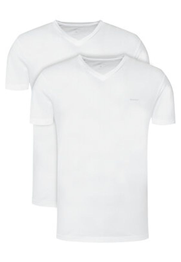 GANT - Gant Komplet 2 t-shirtów 900012018 Biały Regular Fit. Kolor: biały. Materiał: bawełna