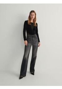 Reserved - Body z siateczką - czarny. Kolor: czarny. Materiał: dzianina #1