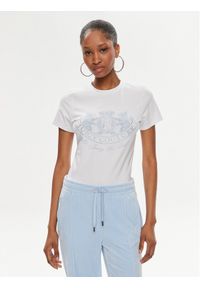 Juicy Couture T-Shirt Enzo Dog JCBCT224816 Biały Slim Fit. Kolor: biały. Materiał: bawełna