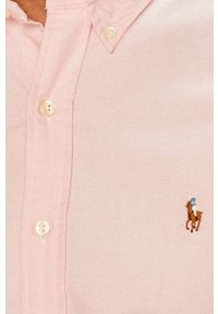 Polo Ralph Lauren - Koszula. Typ kołnierza: polo. Kolor: różowy. Materiał: materiał. Wzór: gładki #3