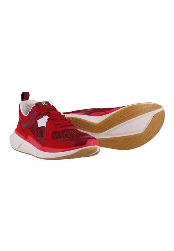 ecco - Buty do chodzenia damskie Ecco Sneaker Biom 2.2 Leder. Kolor: czerwony. Materiał: materiał, skóra, syntetyk. Szerokość cholewki: normalna. Sport: turystyka piesza