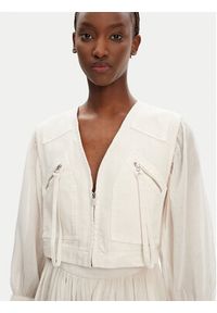 Pinko - PINKO Sukienka codzienna Frank 105251 A2MI Écru Regular Fit. Okazja: na co dzień. Materiał: bawełna. Typ sukienki: proste. Styl: casual #2