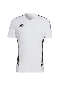 Adidas - Koszulka męska adidas Condivo 22 Jersey V-neck. Kolor: biały, wielokolorowy, czarny. Materiał: jersey
