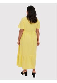 Vero Moda Curve Sukienka codzienna Mavis 10267042 Żółty Regular Fit. Okazja: na co dzień. Kolor: żółty. Materiał: bawełna. Typ sukienki: proste. Styl: casual #5