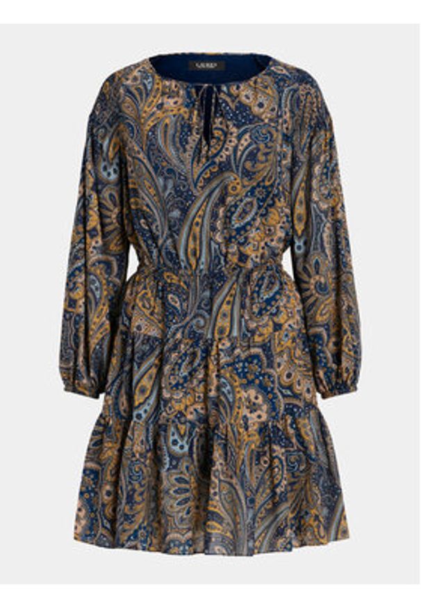 Lauren Ralph Lauren Sukienka codzienna 250926408001 Granatowy Regular Fit. Okazja: na co dzień. Kolor: niebieski. Materiał: bawełna. Typ sukienki: proste. Styl: casual