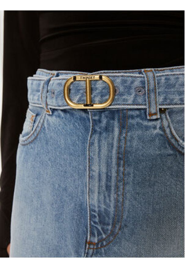 TwinSet - TWINSET Spódnica jeansowa 241TT2391 Niebieski Straight Fit. Kolor: niebieski. Materiał: bawełna