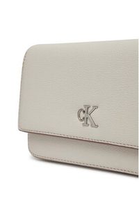 Calvin Klein Jeans Torebka Minimal Monogram Ew Flap Ph/Cb19 LV04K1027G Beżowy. Kolor: beżowy. Materiał: skórzane #4