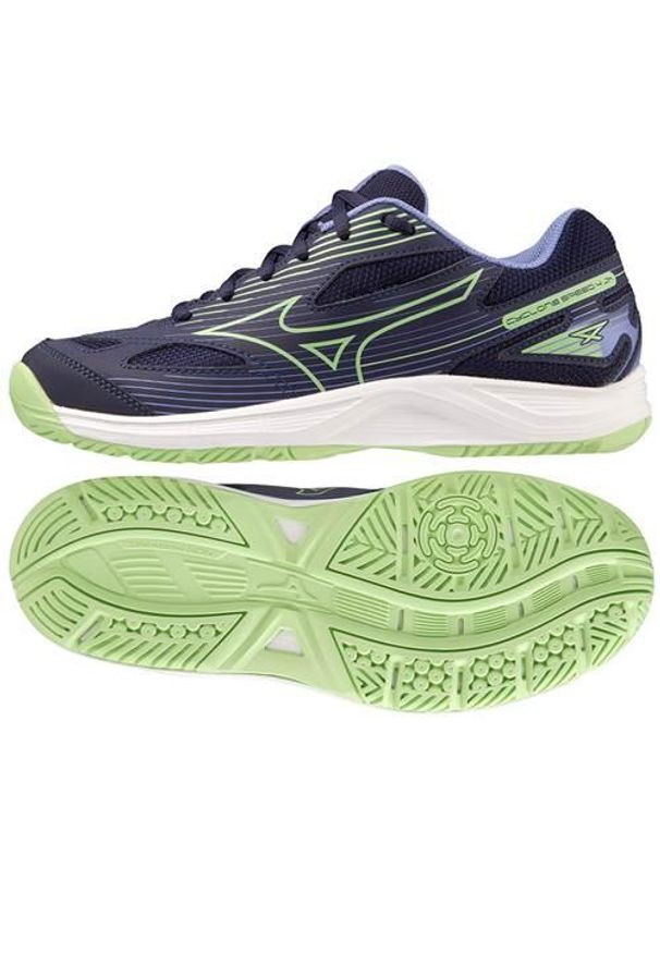 Buty siatkarskie damskie Mizuno Buty Cyclone Speed 4. Zapięcie: sznurówki. Kolor: niebieski. Materiał: materiał. Szerokość cholewki: normalna. Sport: siatkówka