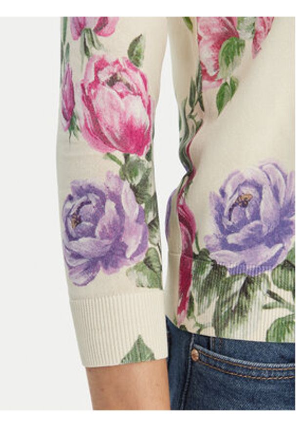 Luisa Spagnoli Kardigan Contesto 100300 Beżowy Slim Fit. Kolor: beżowy. Materiał: syntetyk