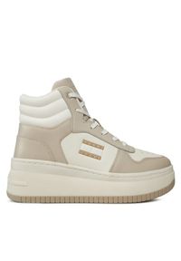 Tommy Jeans Sneakersy Tjw Retro Basket Mc Lace Up EN0EN02422 Beżowy. Kolor: beżowy