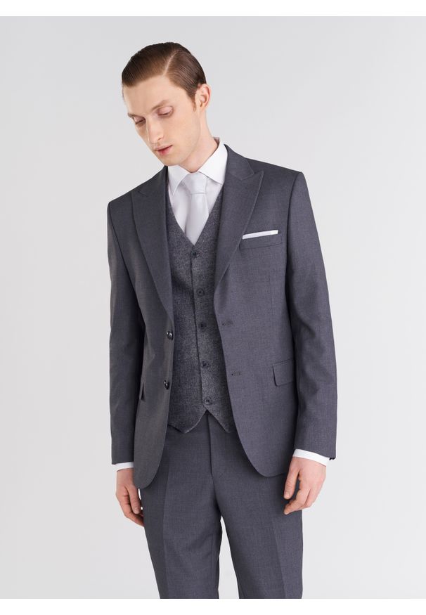 Pako Lorente - PAKO LORENTE – Szara jednorzędowa marynarka męska. Kolor: szary