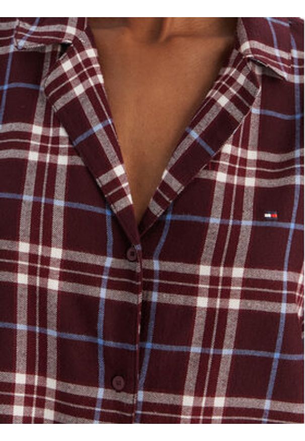 TOMMY HILFIGER - Tommy Hilfiger Piżama UW0UW06158 Bordowy Regular Fit. Kolor: czerwony. Materiał: wiskoza