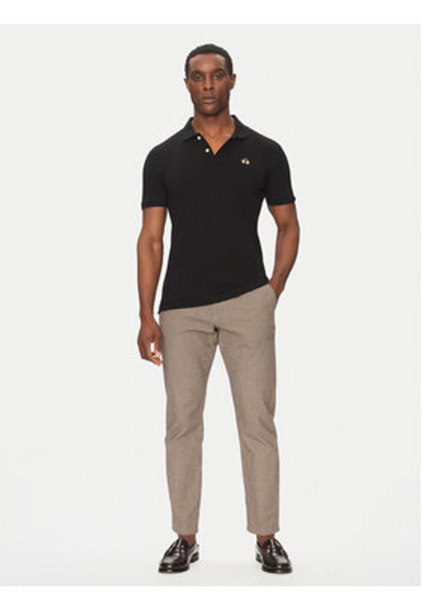 La Martina Polo Piquet CCMP02 PK001 Czarny Slim Fit. Typ kołnierza: polo. Kolor: czarny. Materiał: bawełna