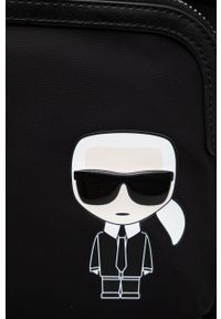 Karl Lagerfeld plecak 225W3001 damski kolor czarny duży z aplikacją. Kolor: czarny. Materiał: materiał. Wzór: aplikacja #3