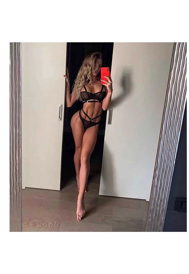 Intica - Komplet bielizny harness elegancki design i wygoda Miley. Kolor: różowy. Materiał: materiał