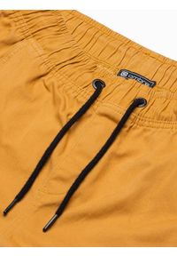 Ombre Clothing - Spodnie męskie joggery P1026 - musztardowe - XXL. Kolor: żółty. Materiał: bawełna, elastan #9