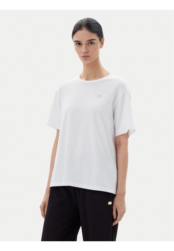 EA7 Emporio Armani T-Shirt 7W000028 AF10373 U0002 Biały Loose Fit. Kolor: biały. Materiał: bawełna