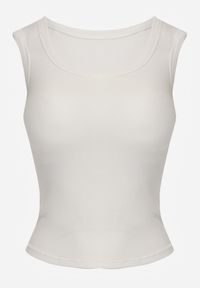 Renee - Biały Wiskozowy Top Dopasowany z Kwadratowym Dekoltem Bez Rękawów Bilincja. Okazja: na co dzień. Typ kołnierza: dekolt kwadratowy. Kolor: biały. Materiał: wiskoza. Długość rękawa: bez rękawów. Styl: casual #6