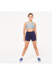 DOMYOS - Spodenki sportowe dla dzieci Domyos. Kolor: niebieski. Materiał: bawełna, materiał, poliester, elastan. Długość: krótkie. Styl: sportowy