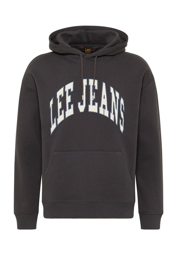 Lee - LEE VARSITY HOODIE MĘSKA BLUZA Z KAPTUREM LOGO WASHED BLACK LL80RFON. Typ kołnierza: kaptur