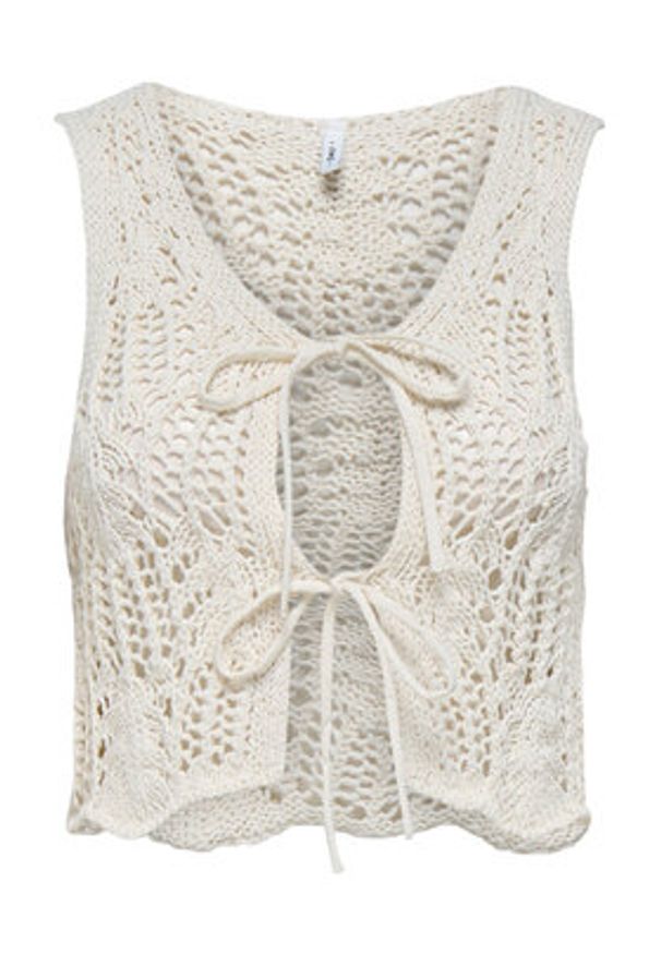only - ONLY Top Lizzy 15343882 Beżowy Regular Fit. Kolor: beżowy. Materiał: syntetyk