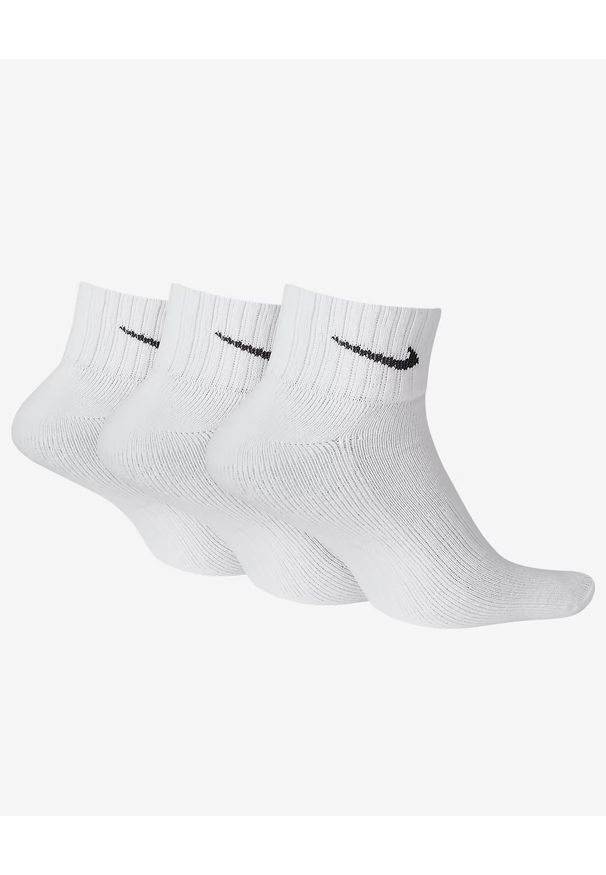 Nike U NK V CUSH ANKLE- 3P VALUE Skarpety Unisex. Kolor: biały. Materiał: bawełna, poliester, materiał