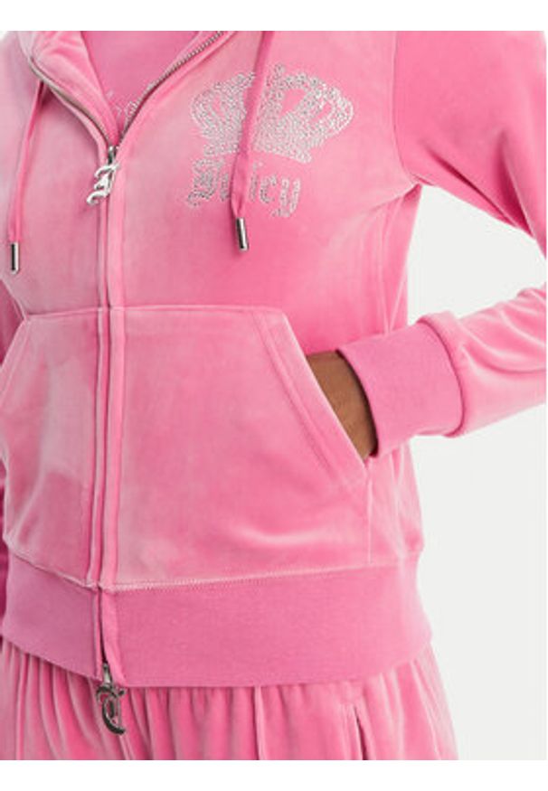 Juicy Couture Bluza Gothic Crown JCBAS126805 Różowy Slim Fit. Kolor: różowy. Materiał: syntetyk