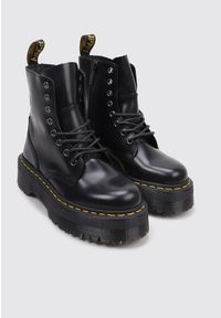 Dr. Martens - Buty Jadon Polerowane Gładkie Dr Marteny Czarne Damskie. Okazja: na co dzień. Kolor: czarny. Wzór: gładki. Sport: turystyka piesza