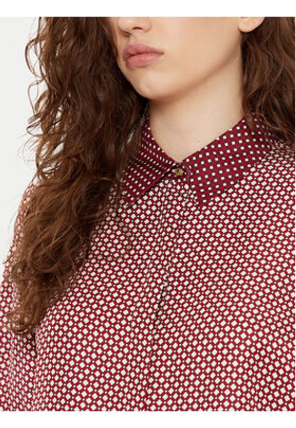 TOMMY HILFIGER - Tommy Hilfiger Koszula WW0WW44036 Bordowy Relaxed Fit. Kolor: czerwony. Materiał: wiskoza