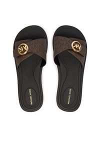 MICHAEL Michael Kors Klapki MK Pool 40R6MKFA1B Brązowy. Kolor: brązowy. Materiał: skóra #6