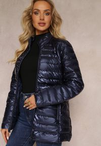 Renee - Granatowa Pikowana Kurtka Zasuwana Blaia. Typ kołnierza: bez kaptura. Kolor: niebieski #5