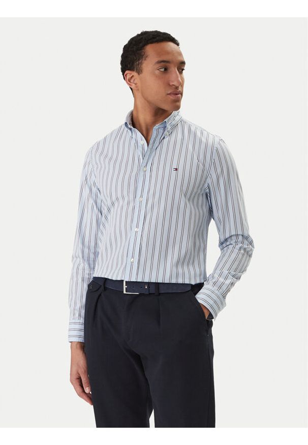 TOMMY HILFIGER - Tommy Hilfiger Koszula MW0MW42441 Błękitny Regular Fit. Kolor: niebieski. Materiał: bawełna