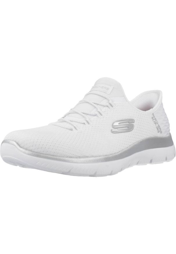 skechers - Buty SKECHERS SLIP-INS SUMMITS - DIAMOND DREAM Biały. Kolor: szary, biały, wielokolorowy. Materiał: materiał, syntetyk. Szerokość cholewki: normalna. Sport: turystyka piesza