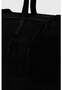 Answear Lab torebka skórzana kolor czarny. Kolor: czarny. Materiał: skórzane. Styl: wakacyjny. Rodzaj torebki: na ramię #5
