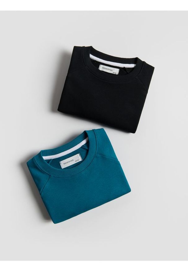 Reserved - Bawełniana bluza 2 pack - czarny. Kolor: czarny. Materiał: bawełna