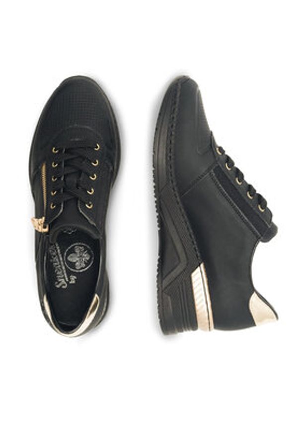 Rieker Sneakersy N4305-00 Czarny. Kolor: czarny. Materiał: materiał