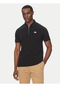 Karl Lagerfeld - KARL LAGERFELD Polo 745020 552221 Czarny Regular Fit. Typ kołnierza: polo. Kolor: czarny. Materiał: bawełna