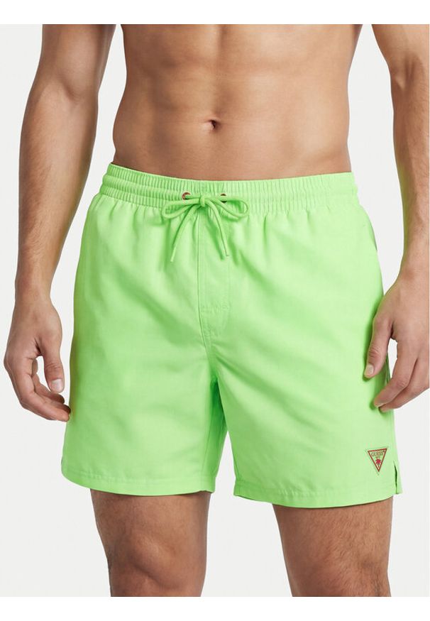 Guess Szorty kąpielowe F6GT24 WG282 Zielony Regular Fit. Kolor: zielony. Materiał: syntetyk