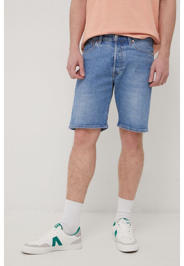 Levi's® - Levi's szorty jeansowe męskie. Okazja: na spotkanie biznesowe, na co dzień. Kolor: niebieski. Materiał: jeans. Styl: casual, biznesowy