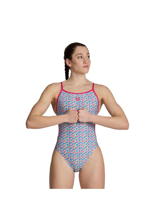 Strój Kąpielowy damski Arena Starfish Swimsuit Lace. Kolor: biały, wielokolorowy, różowy. Materiał: materiał