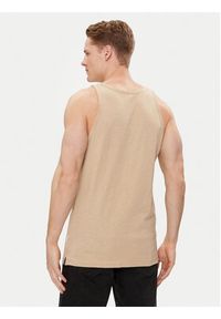 Jack & Jones - Jack&Jones Tank top Tampa Slub 12252180 Beżowy Standard Fit. Kolor: beżowy. Materiał: bawełna