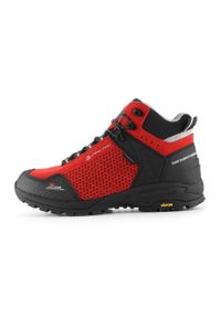 ALPINE PRO - Buty trekkingowe skórzane unisex Alpine Pro Angoon Vibram. Wysokość cholewki: za kostkę. Kolor: czerwony. Materiał: skóra. Styl: sportowy. Sport: turystyka piesza