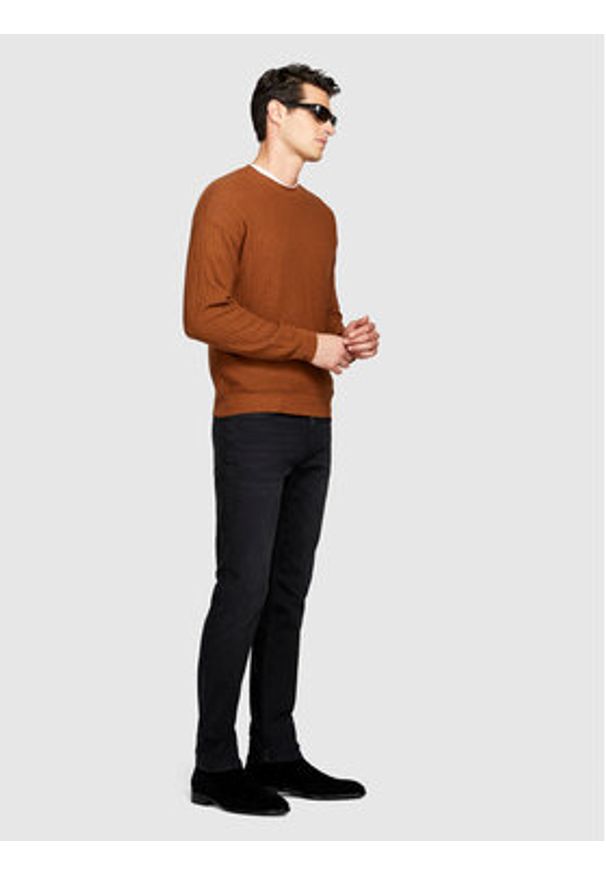 Sisley Sweter 1041T102A Brązowy Regular Fit. Kolor: brązowy. Materiał: syntetyk