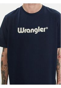 Wrangler T-Shirt Logo 112350524 Granatowy Regular Fit. Kolor: niebieski. Materiał: bawełna