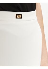 Elisabetta Franchi Spódnica midi GO-099-51E2-V260 Biały Regular Fit. Kolor: biały. Materiał: syntetyk