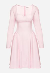 Born2be - Różowa Rozkloszowana Sukienka z Usztywnianymi Miseczkami Tillimara. Kolor: różowy. Typ sukienki: dopasowane #7