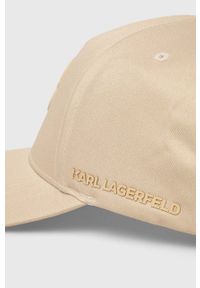 Karl Lagerfeld czapka z daszkiem kolor beżowy z aplikacją. Kolor: beżowy. Wzór: aplikacja #4
