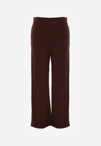 Born2be - Brązowe Eleganckie Spodnie z Bawełny i Wiskozy w Kant Valelia. Okazja: na co dzień, na spotkanie biznesowe, do pracy. Kolor: brązowy. Materiał: wiskoza, bawełna. Styl: elegancki #6