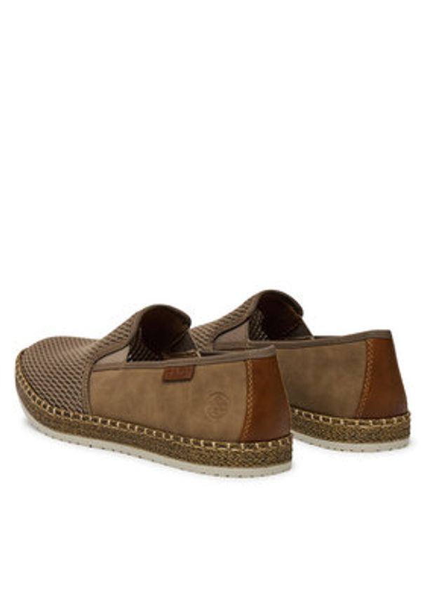 Rieker Espadryle B5265-65 Beżowy. Kolor: beżowy. Materiał: materiał