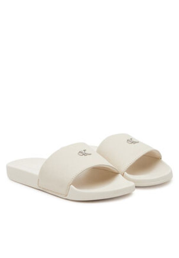 Calvin Klein Jeans Klapki Slide Monogram Hardware YW0YW01713 Écru. Materiał: materiał